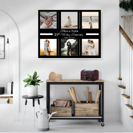 Minimalistisk 6-foto 10:e Bröllop-årsdagen Canvastryck