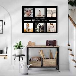 Minimalistisk 6-foto-60:e Bröllop-årsdagen Canvastryck