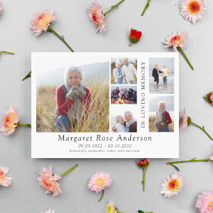 Minimalistisk 6-fotobereavement tack kort