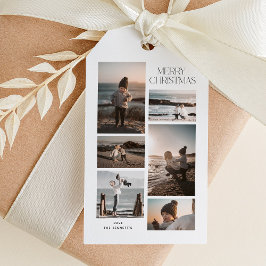 Minimalistisk 6 Photo Collage God jul Presentetikett