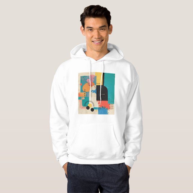 Minimalistisk 90s-Abstrakt Poster Hoodie (Hel framsida)
