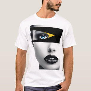Minimalistisk abstrakt ansikte t shirt