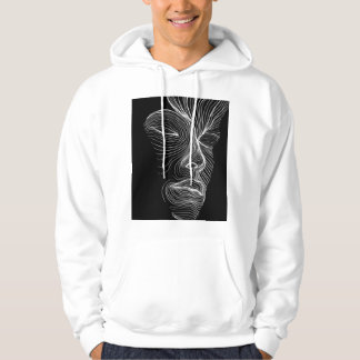 Minimalistisk abstrakt ansiktslinjekonst. hoodie