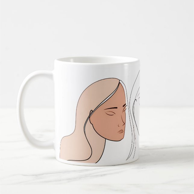 Minimalistisk Abstrakt av konsthandeln Kaffemugg (Vänster)