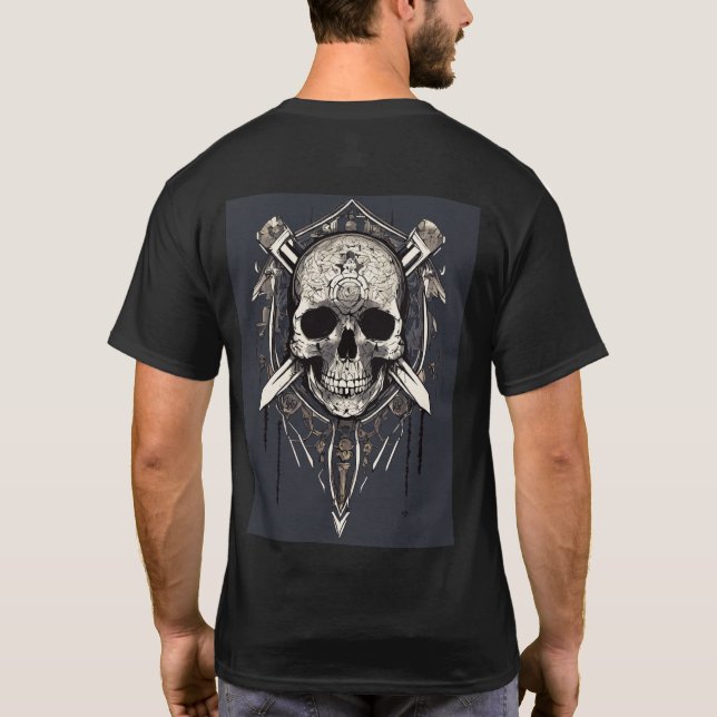 Minimalistisk Abstrakt av Skull T-Shirt (Baksida)