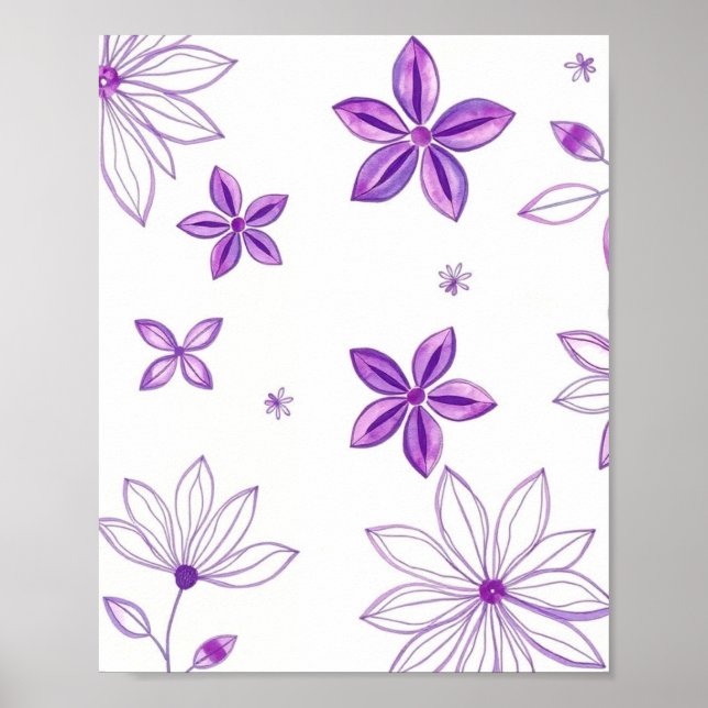 Minimalistisk Abstrakt Blommig Linje Konst Vägg Po Poster (Framsidan)