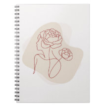 Minimalistisk Abstrakt Blommig Linjekonst
