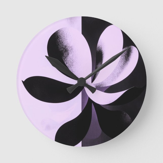 Minimalistisk Abstrakt Blommig Väggklocka (Framsida)