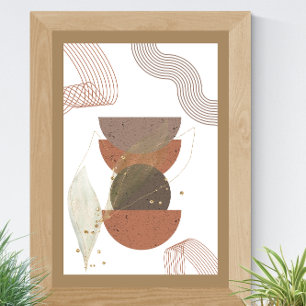 Minimalistisk Abstrakt Boho Geometric Poster