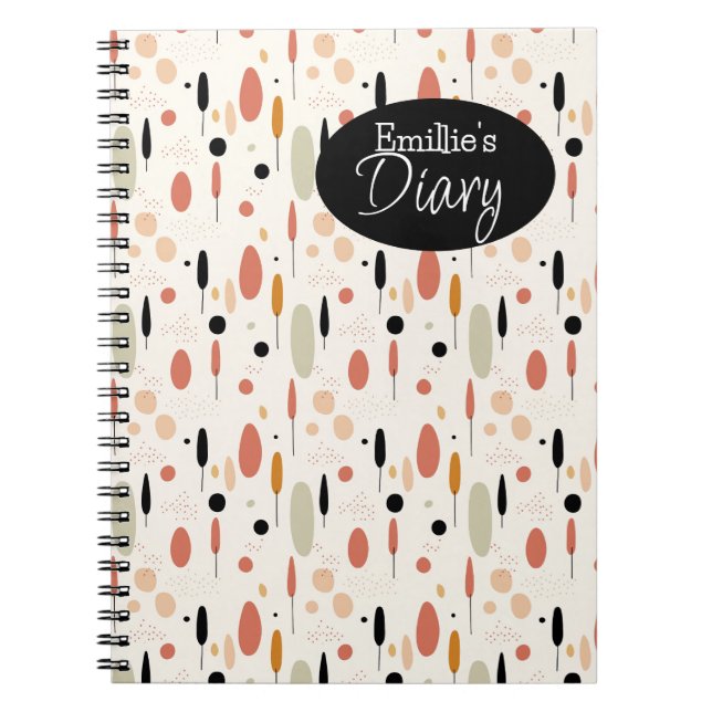Minimalistisk Abstrakt Boho Mönster Anteckningsbok (Framsidan)