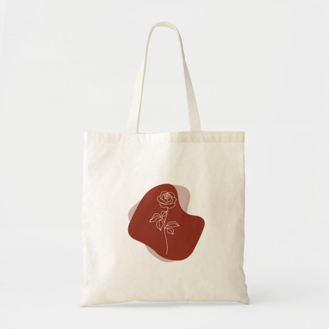 Minimalistisk Abstrakt Boho Ros Tygkasse (Framsidan)