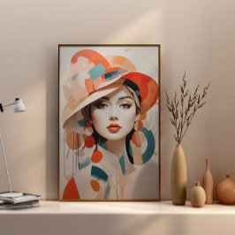 Minimalistisk Abstrakt Boho Woman Wall Art Poster