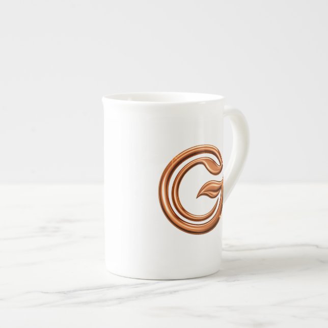 Minimalistisk Abstrakt Bokstav G Benporslin Mugg (Framsida höger)
