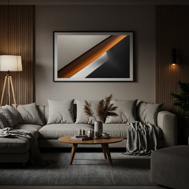 Minimalistisk Abstrakt Bränd OrangeAccent Canvastryck (Skapare uppladdad)
