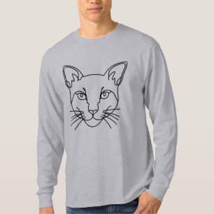 Minimalistisk Abstrakt Cat Line Art T Shirt