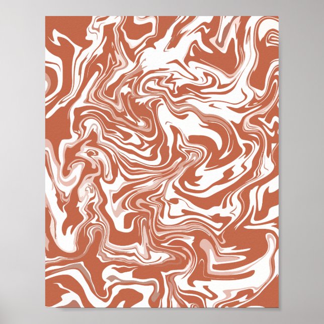 Minimalistisk abstrakt design med terracotta Tones Poster (Framsidan)