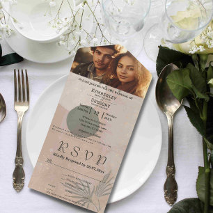 Minimalistisk Abstrakt för Boho Beige Grönt