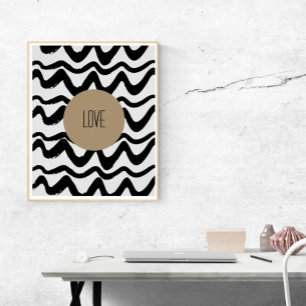 Minimalistisk Abstrakt för konstutskrift i Kärlek Poster