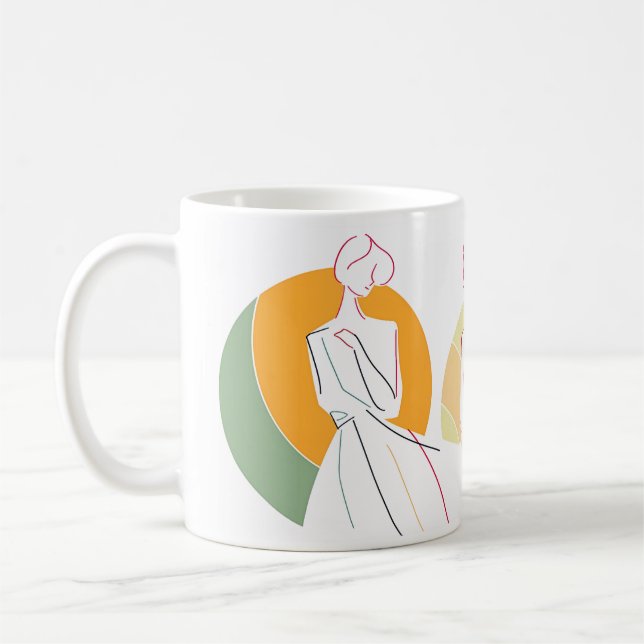 Minimalistisk Abstrakt för kvinnor Kaffemugg (Vänster)