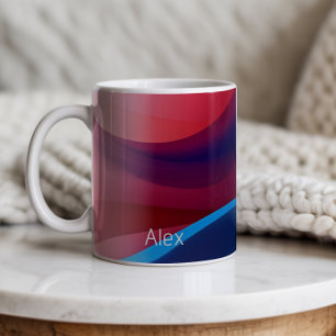 Minimalistisk abstrakt för mörk blått lila kaffemugg