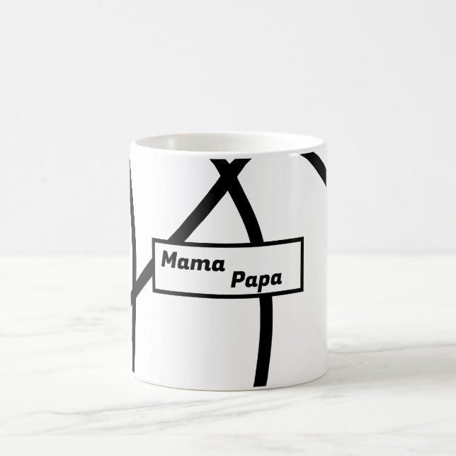 Minimalistisk Abstrakt för svartvit elegant Kaffemugg (Center)