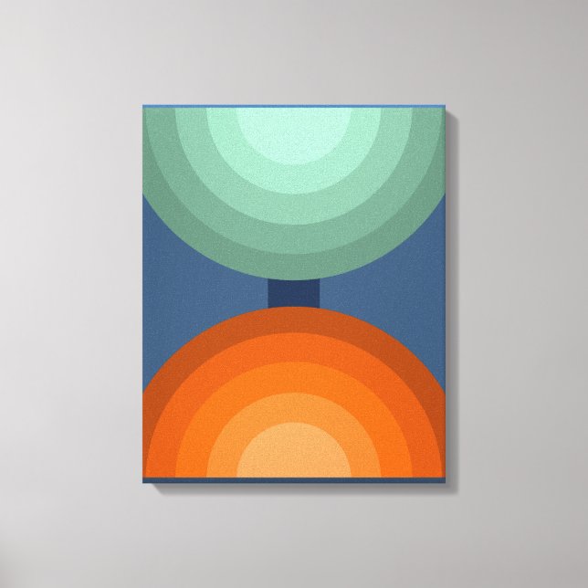 Minimalistisk Abstrakt Geometric Art Grönt Brow To Canvastryck (Framsida)
