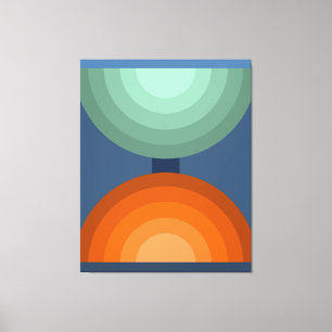 Minimalistisk Abstrakt Geometric Art Grönt Brow To Canvastryck