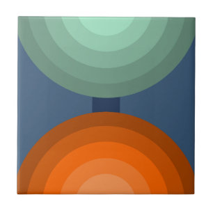 Minimalistisk Abstrakt Geometric Art Grönt Brow To Kakelplatta