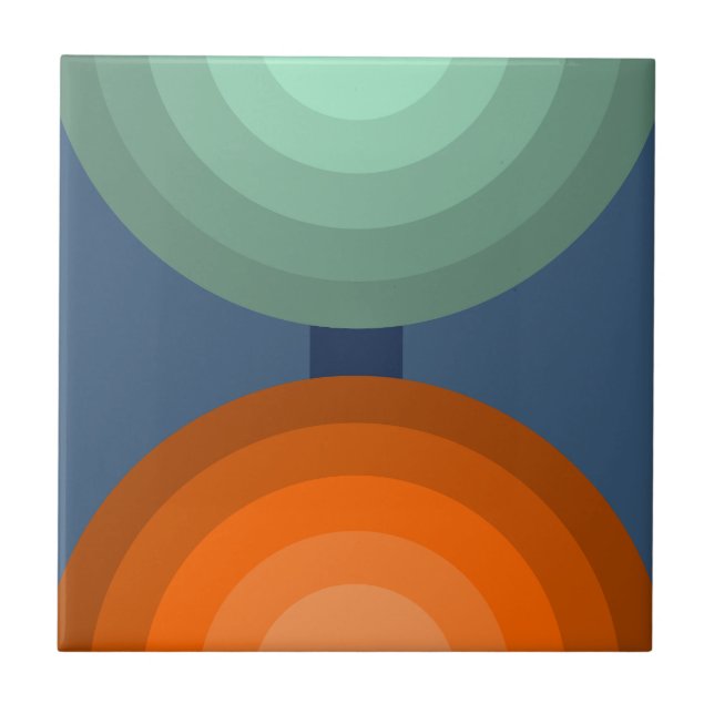 Minimalistisk Abstrakt Geometric Art Grönt Brow To Kakelplatta (Framsidan)