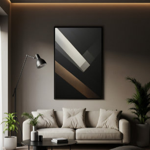 Minimalistisk Abstrakt Geometrisk Diagonala Band Poster