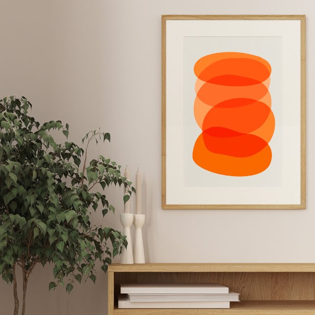 Minimalistisk abstrakt geometrisk konst i orange poster (Skapare uppladdad)