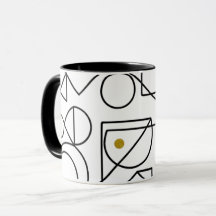 Minimalistisk Abstrakt Geometrisk Linjekonst Mugg