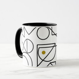 Minimalistisk Abstrakt Geometrisk Linjekonst Mugg