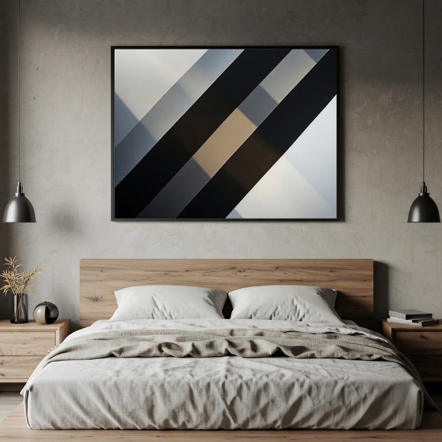 Minimalistisk Abstrakt Geometrisk Neutral Diagonal Poster (Skapare uppladdad)
