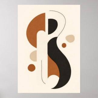 Minimalistisk Abstrakt Geometrisk Tryck | Mitten a