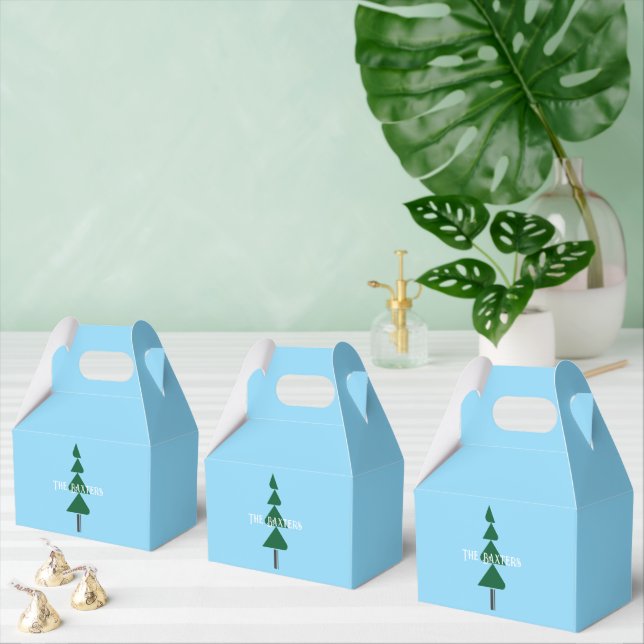 Minimalistisk Abstrakt Grön Chic Julgran Presentaskar (Multipel)