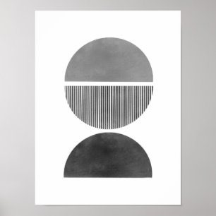 Minimalistisk abstrakt - Halvcirkel 1 Poster