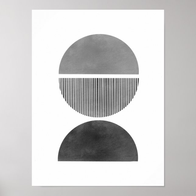 Minimalistisk abstrakt - Halvcirkel 1 Poster (Framsidan)