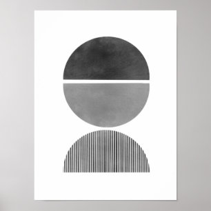 Minimalistisk abstrakt - Halvcirkel 2 Poster