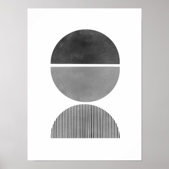Minimalistisk abstrakt - Halvcirkel 2 Poster (Framsidan)