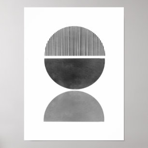 Minimalistisk abstrakt - Halvcirkel 3 Poster
