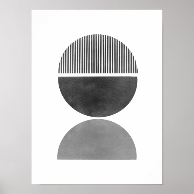 Minimalistisk abstrakt - Halvcirkel 3 Poster (Framsidan)