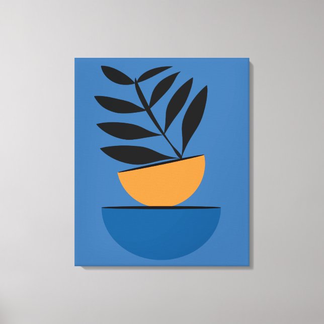 Minimalistisk Abstrakt Halvcirkel Boho Botanisk Canvastryck (Framsida)