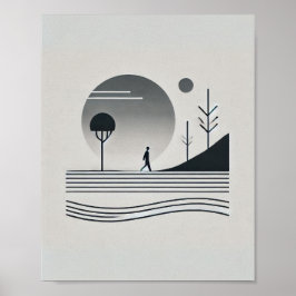 Minimalistisk Abstrakt Human Journey Wall Art Poster