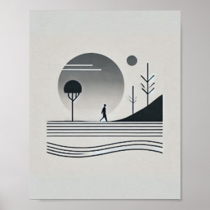 Minimalistisk Abstrakt Human Journey Wall Art Poster