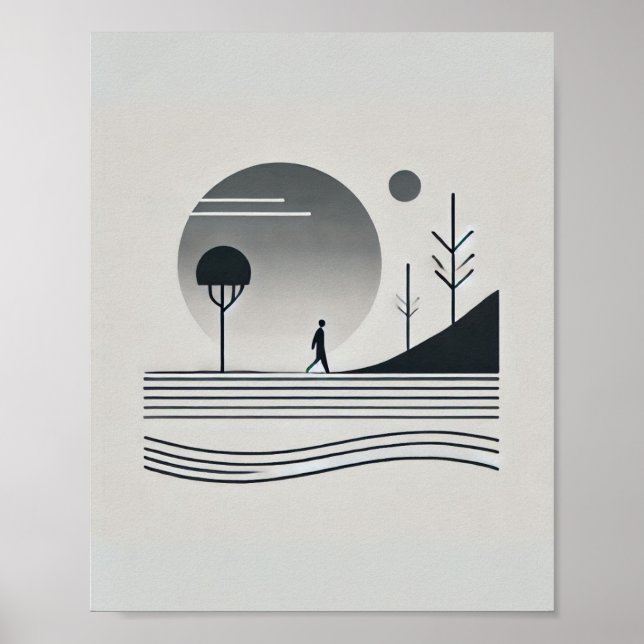 Minimalistisk Abstrakt Human Journey Wall Art Poster (Framsidan)