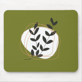 Minimalistisk abstrakt i söt färg Oliv grönt Musmatta