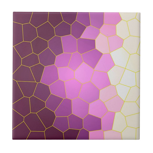 Minimalistisk Abstrakt Konst Lila Rosa Vita Celler Kakelplatta (Framsidan)