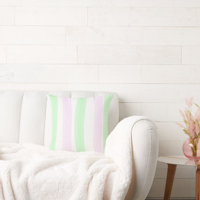 Minimalistisk Abstrakt Konst Ljus Turkos Grön Rosa Kudde (Soffa)