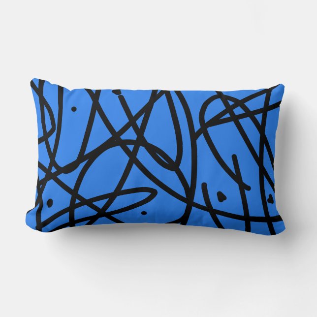 Minimalistisk Abstrakt Konst Mönster Kudd Cushion Lumbarkudde (Framsida)